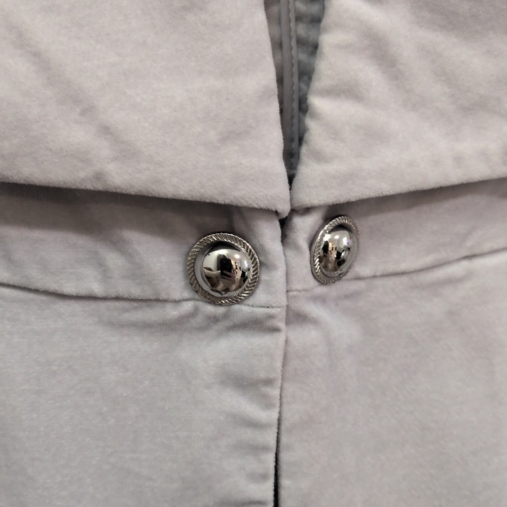 White House black market light gray velvet button front blazer - Picture 4 of 7